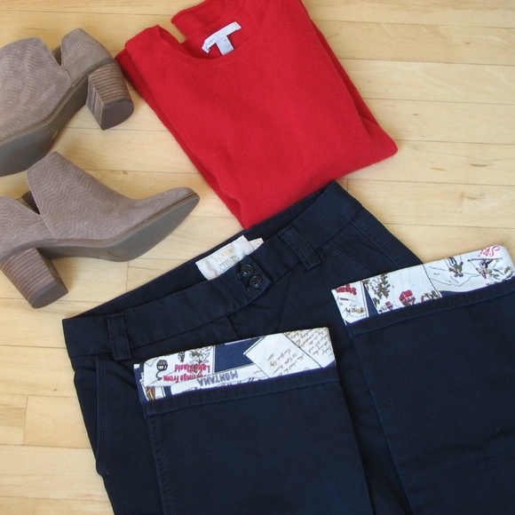 J. Crew Pants - NWT J. Crew flannel lined chinos Favorite Fit Navy